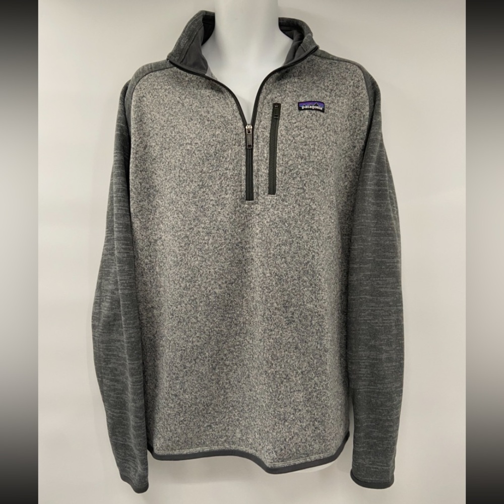 Patagonia Better Sweater 1/4 Zip Pullover Sweater Jacket Grey Silver Men XL Excl - Picture 2 of 13